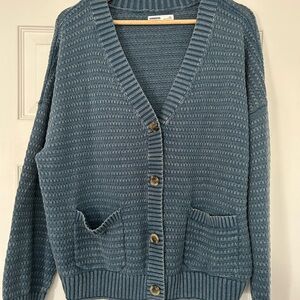 Sonoma Blue Textured Women's Cardigan XXL